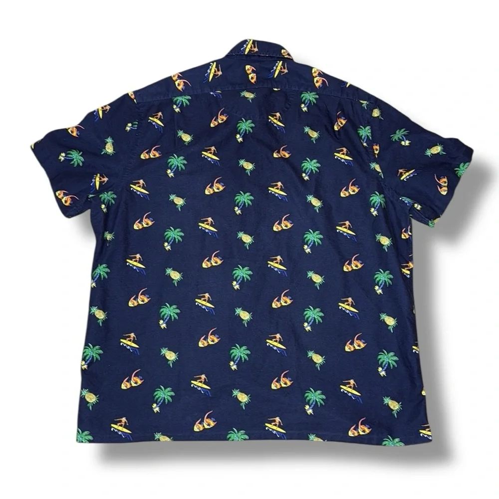 POLO RALPH LAUREN Men's Classic‎ Fit Tropical Surfer Print Oxford Shirt Men's XL